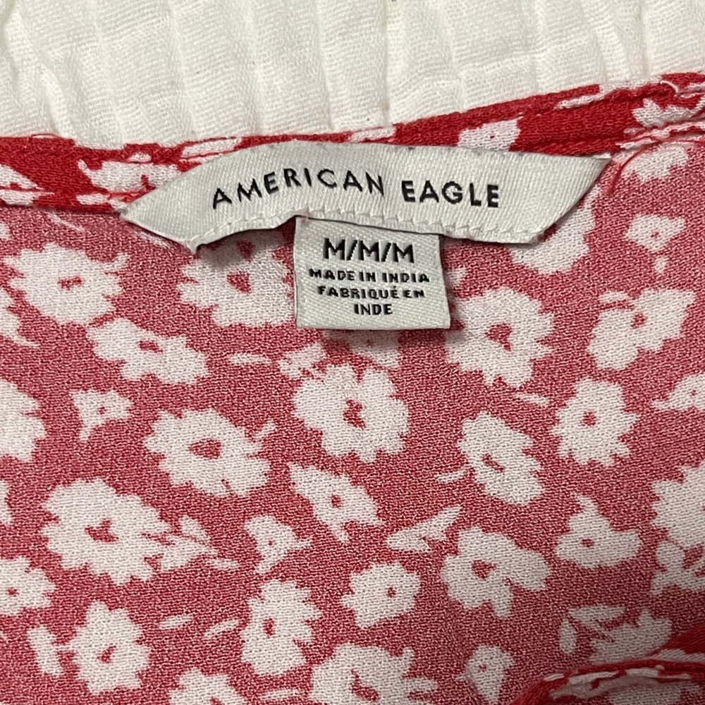 American Eagle Outfitters Red and White Floral Spaghetti Strap Tank - Picture 2 of 6